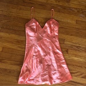 Vintage Orange satin slip dress Medium